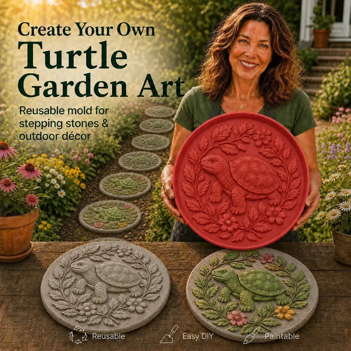 🌻 Reusable Garden Art Mold – Make Your Garden Truly One of a Kind