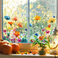 Colorful Floral Bouquet Window Sticker – Vibrant design, easy peel & removable – Perfect for home, cafe & spring decor ✨