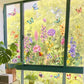 Colorful Floral Bouquet Window Sticker – Vibrant design, easy peel & removable – Perfect for home, cafe & spring decor ✨