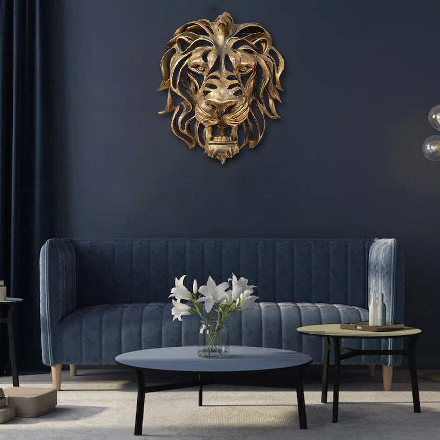 🦁Rare Find-Large Lion Head Wall Mounted Art Sculpture🎁