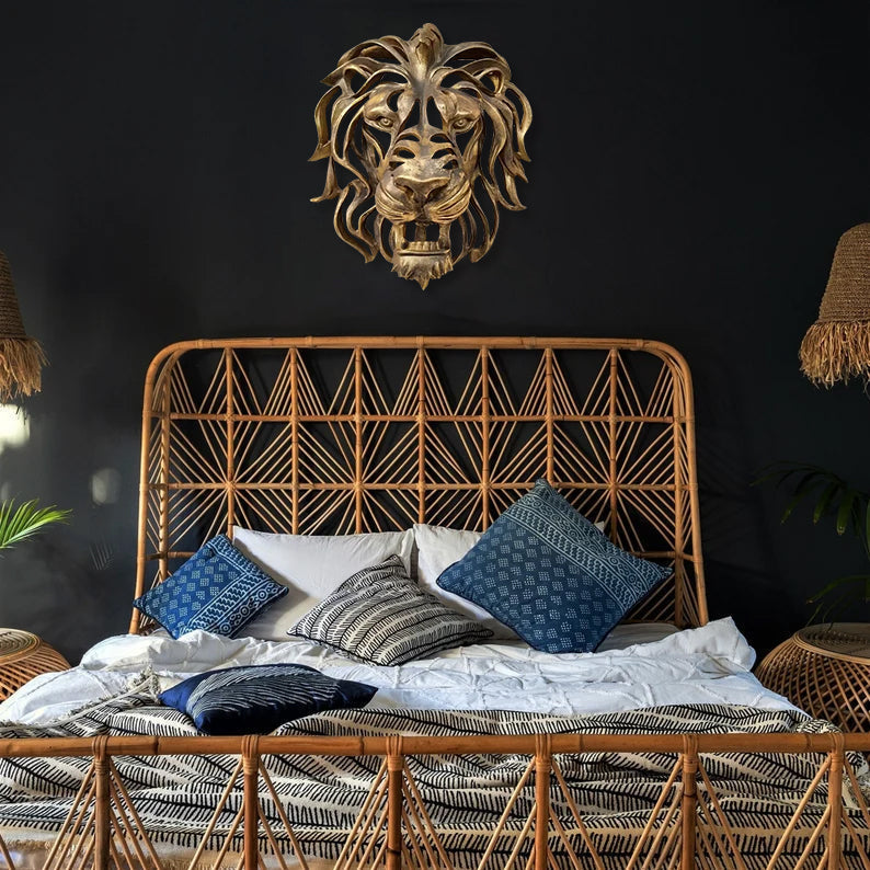🦁Rare Find-Large Lion Head Wall Mounted Art Sculpture🎁