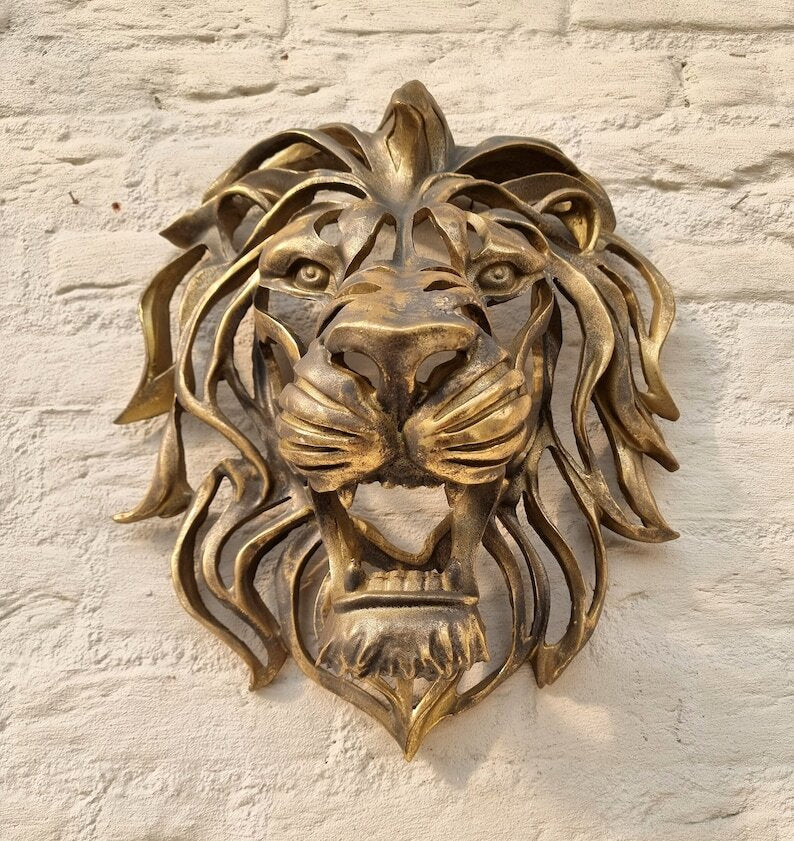 🦁Rare Find-Large Lion Head Wall Mounted Art Sculpture🎁