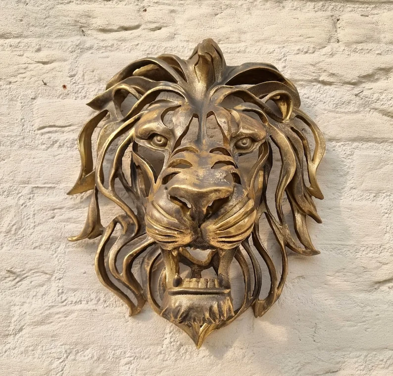 🦁Rare Find-Large Lion Head Wall Mounted Art Sculpture🎁