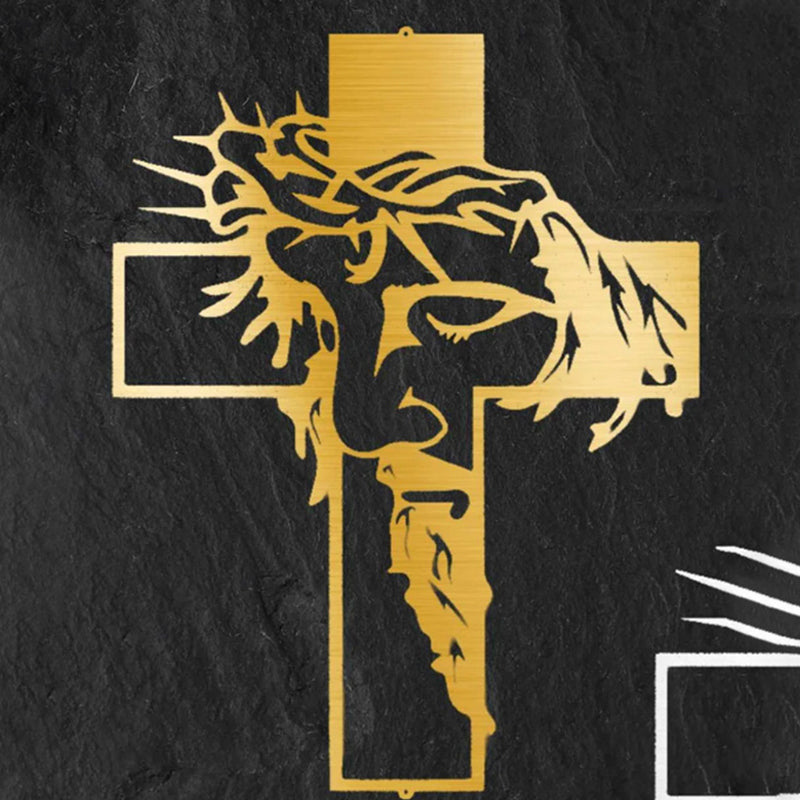 ✝️Metal Jesus and Cross Wall Art: Christian Home Decor🎄
