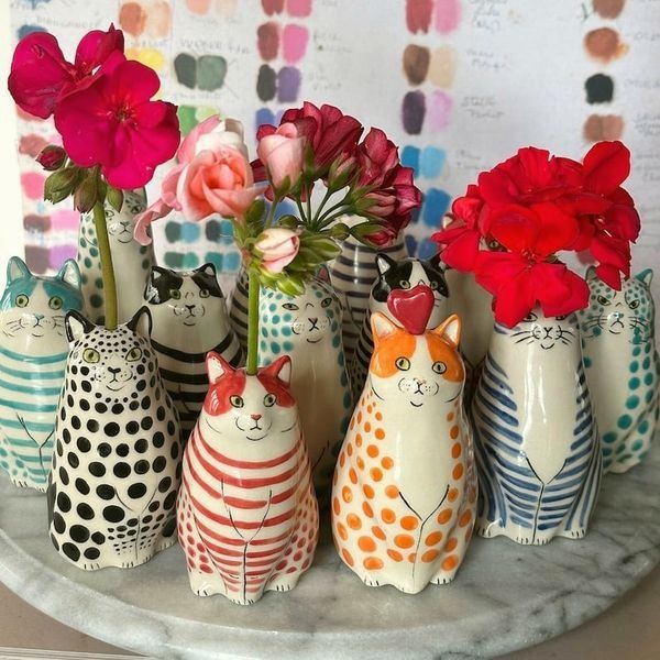 Polka Dot Cat Vase🐱