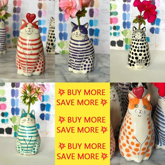 Polka Dot Cat Vase🐱