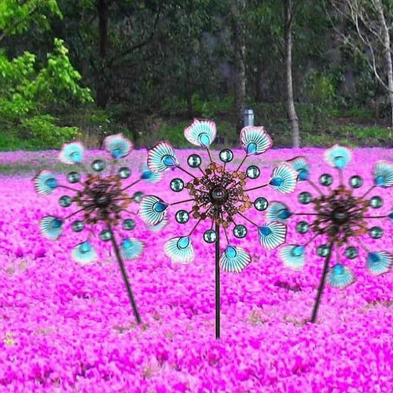 Peacock Tail Wind Spinners for Yard & Garden