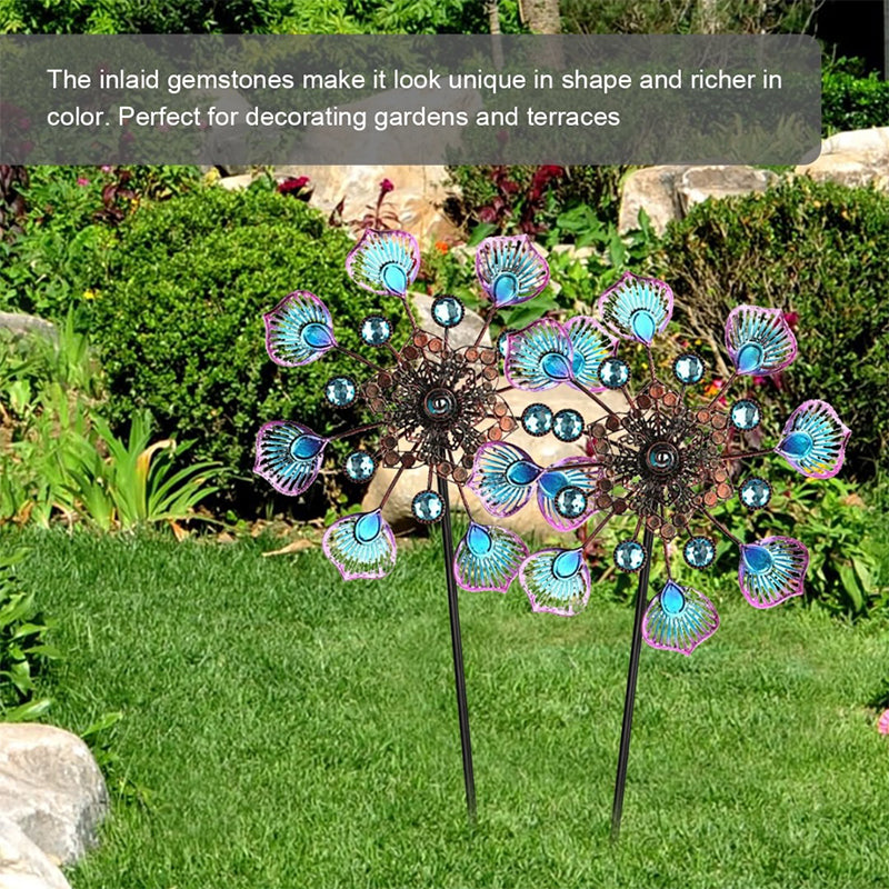 Peacock Tail Wind Spinners for Yard & Garden