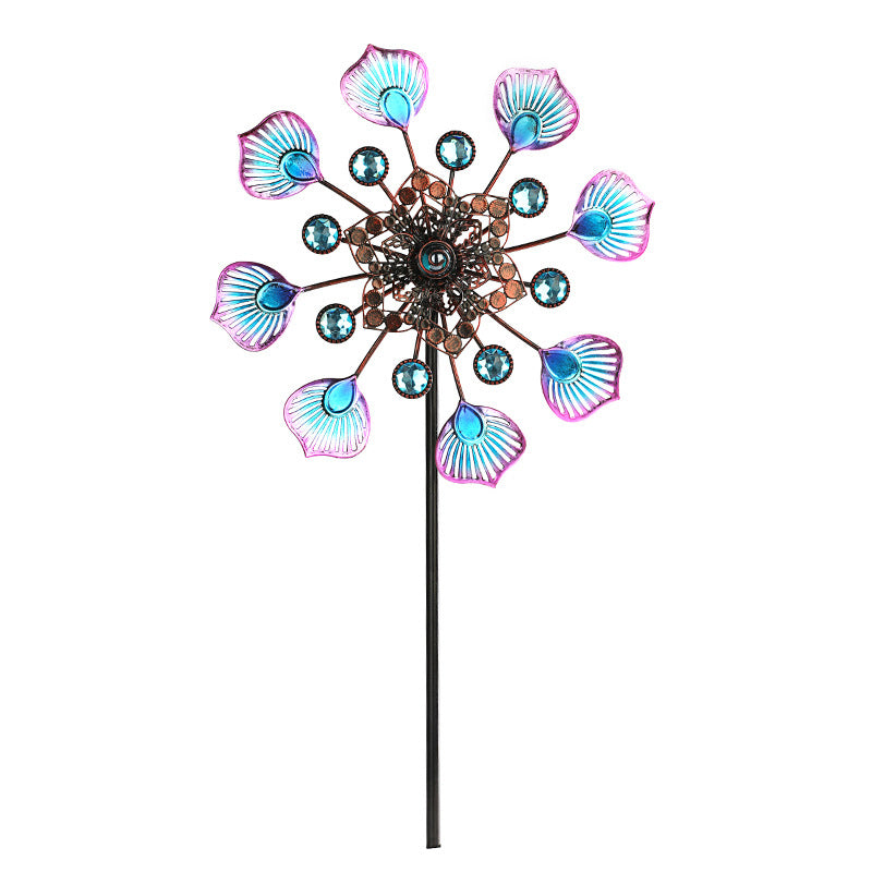 Peacock Tail Wind Spinners for Yard & Garden