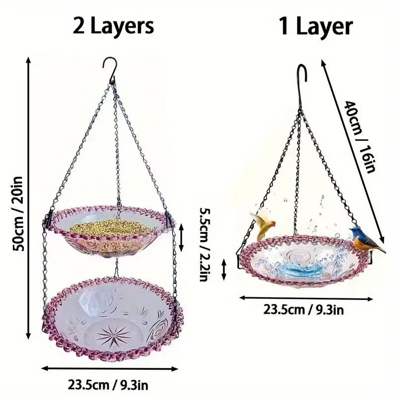 💞50K+ SOLD!🐦🌧️Vintage-Style Bird Feeder with Bath – Hangs anywhere, easy to fill. Attracts robins & blue tits. Perfect for nature lovers. 🏡✨