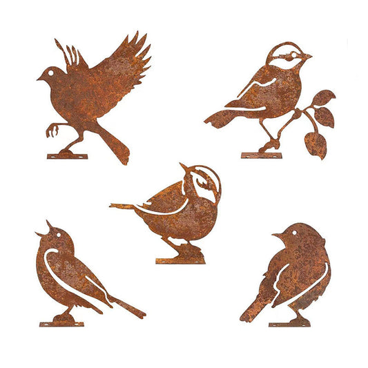 Garden Vintage Rusty Birds Decoration