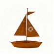 Rustic Sailboat Metal Planter