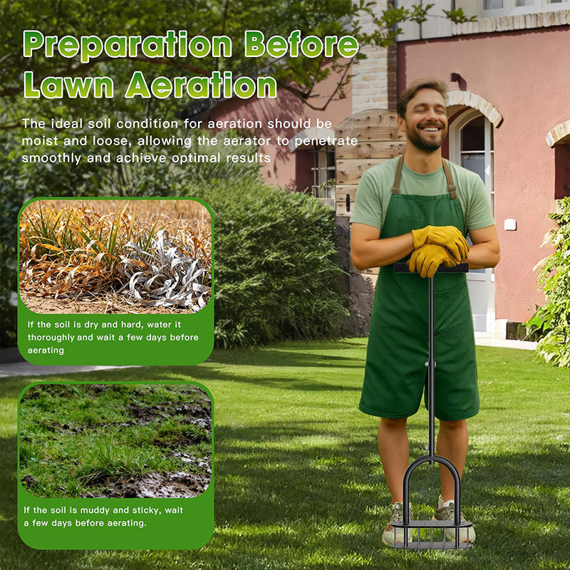 🎉 Heavy-Duty Manual Lawn Coring Aerator