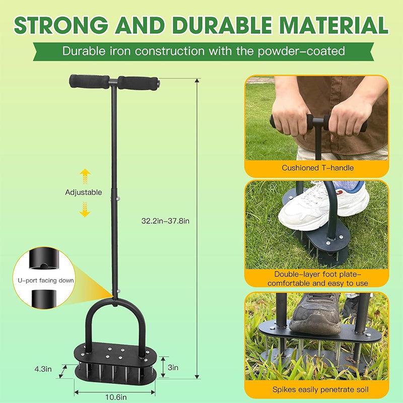 🎉 Heavy-Duty Manual Lawn Coring Aerator