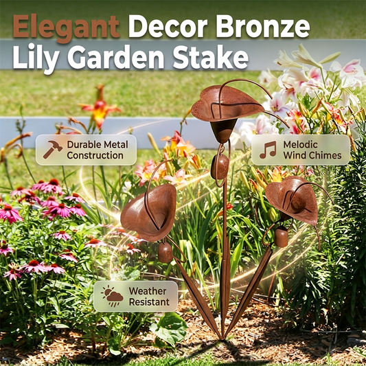 Calla Lily Garden Stake with Bell Chimes