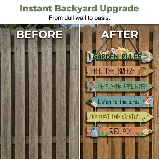 🏡Rustic Wooden Garden Hanging Sign Wall Decor Plaque