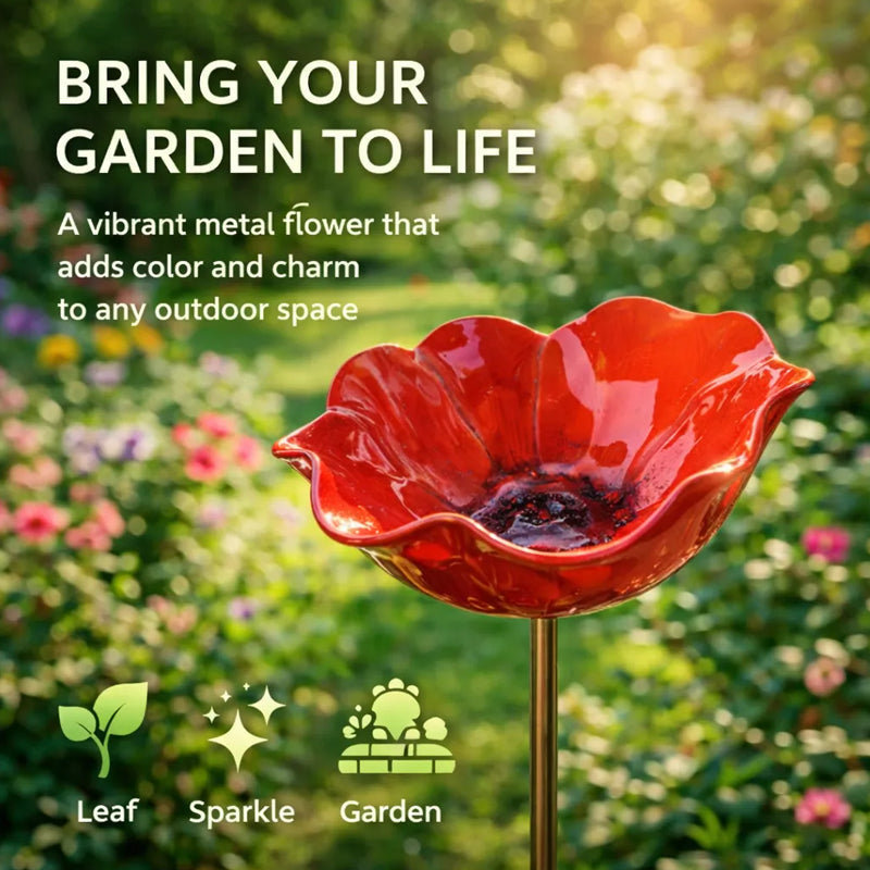 Handmade Metal Flower Garden Stake