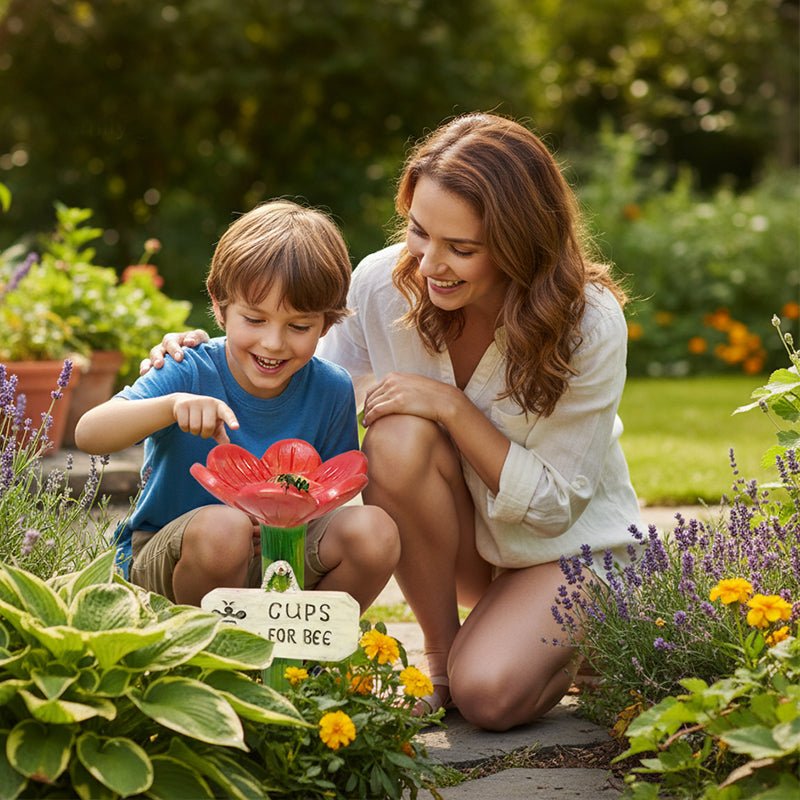 Flower-Shaped Bee Waterer Garden Stake
