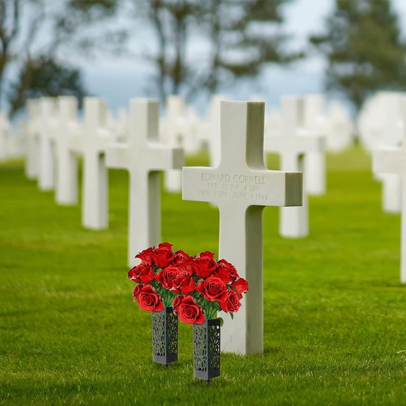 Memorial Vase with Ground Stake for Cemetery