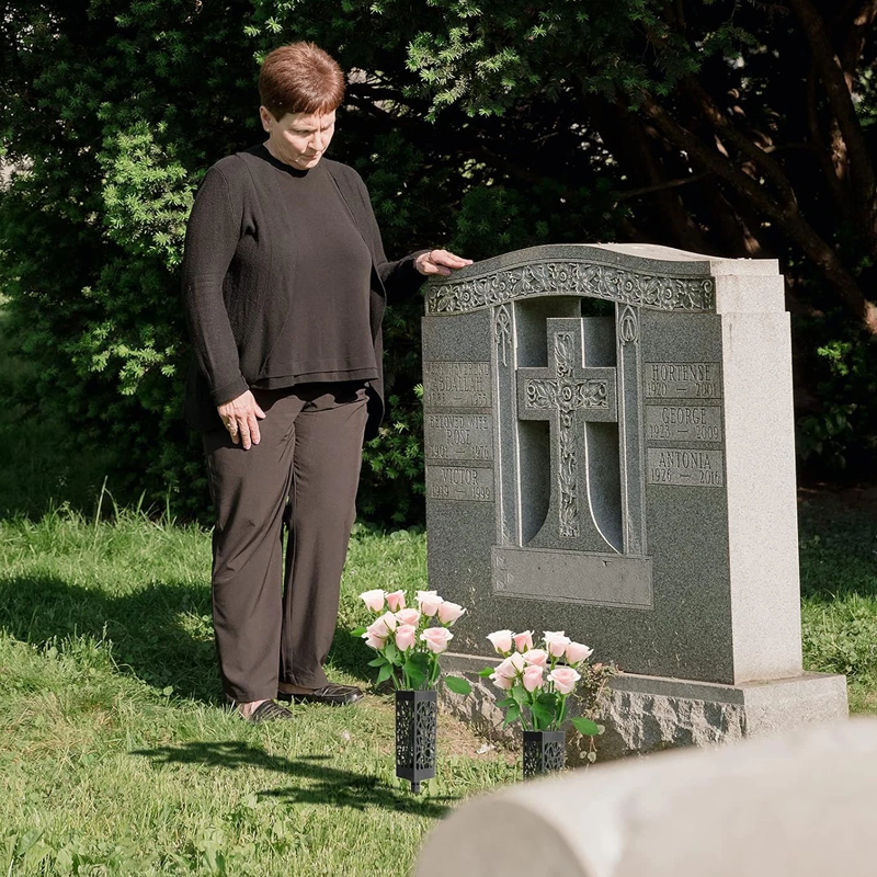 Memorial Vase with Ground Stake for Cemetery