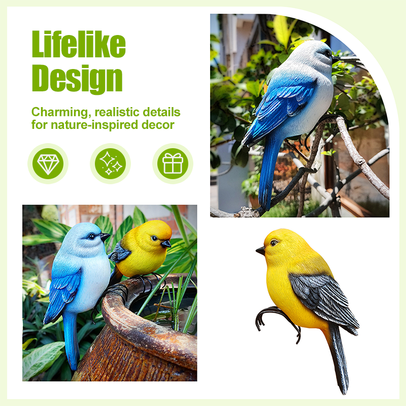 Realistic Delicate Bird Figurine for Garden