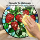 Stained Glass Strawberry Suncatcher for Window & Garden