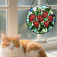 Stained Glass Strawberry Suncatcher for Window & Garden