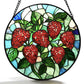 Stained Glass Strawberry Suncatcher for Window & Garden