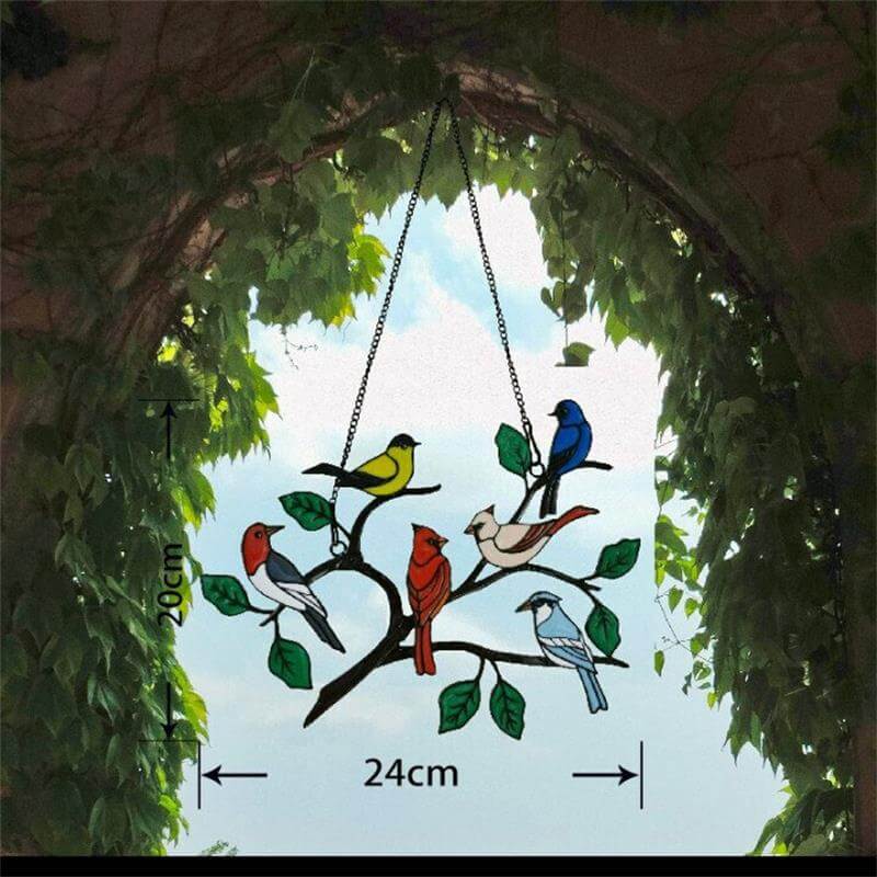 The Best Gift-Birds Stained  Window  Panel Hangings