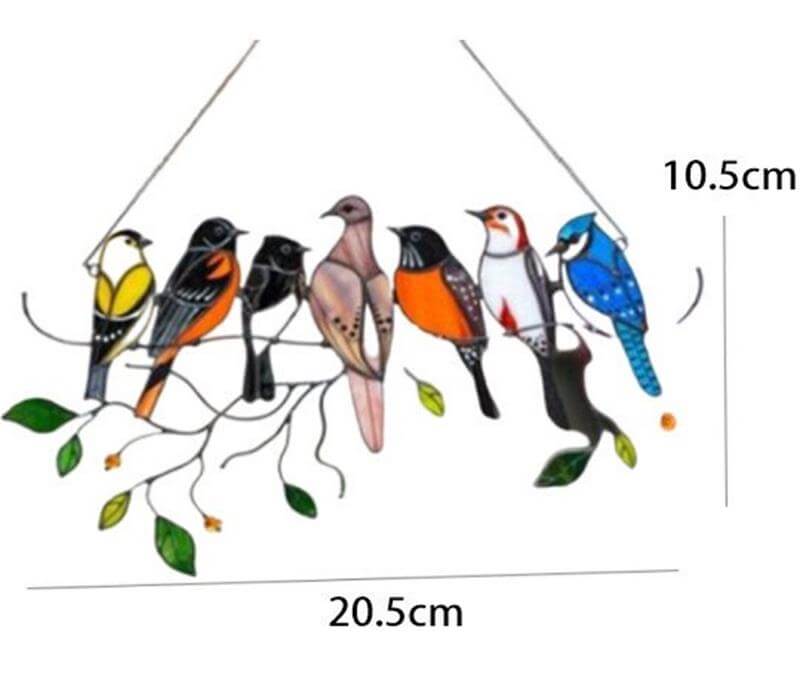The Best Gift-Birds Stained  Window  Panel Hangings
