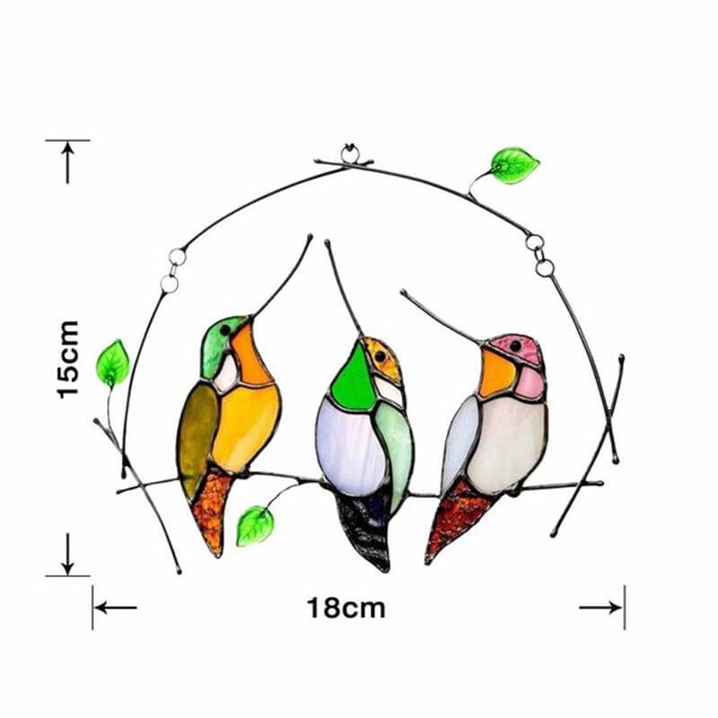 The Best Gift-Birds Stained  Window  Panel Hangings