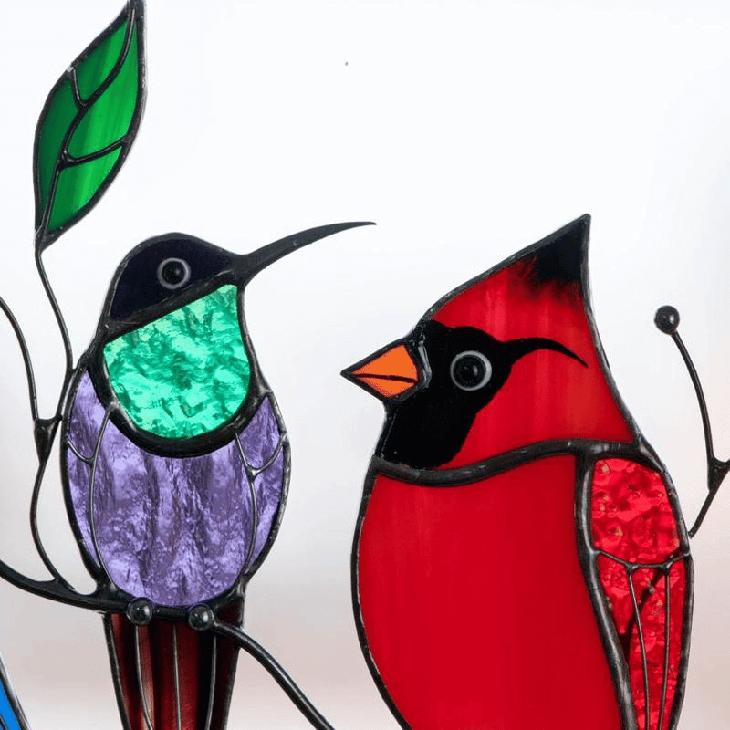 The Best Gift-Birds Stained  Window  Panel Hangings