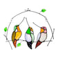 The Best Gift-Birds Stained  Window  Panel Hangings