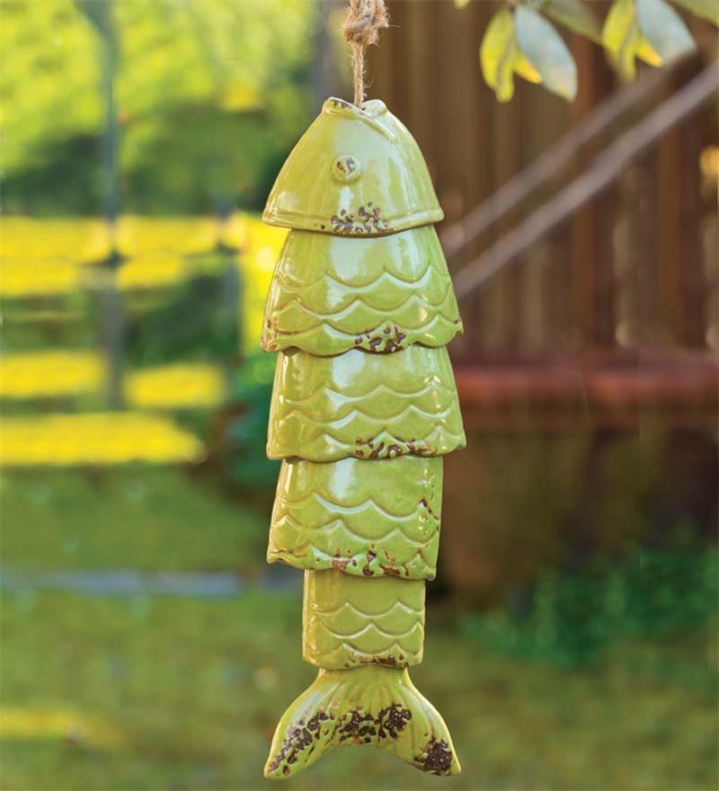 New Colored Porcelain Koi Fish Wind Chime