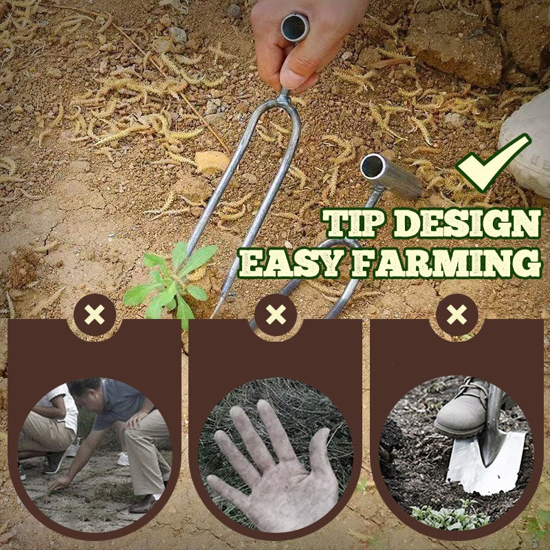 🌱 Compact 2‑Tooth Garden Weed Puller – Sharp Prongs, Sturdy Iron, Hand‑Held ✨
