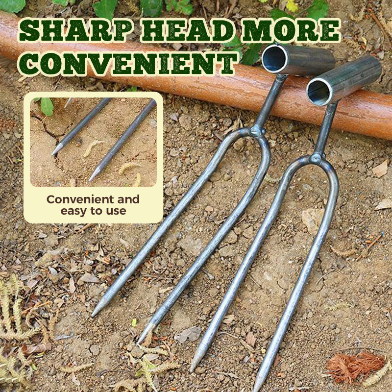 🌱 Compact 2‑Tooth Garden Weed Puller – Sharp Prongs, Sturdy Iron, Hand‑Held ✨